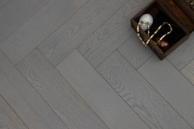 Natural Engineered Flooring Oak Herringbone Slate Grey Brushed UV Lacquered 15/4mm By 90mm By 600mm FL2917 5