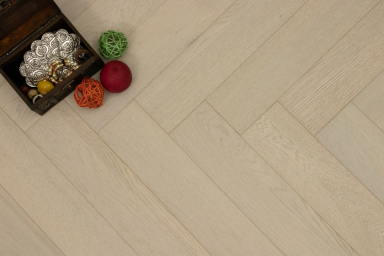 Natural Engineered Flooring Oak Herringbone White Pearl Brushed UV Lacquered 15/4mm By 90mm By 600mm FL2915 10
