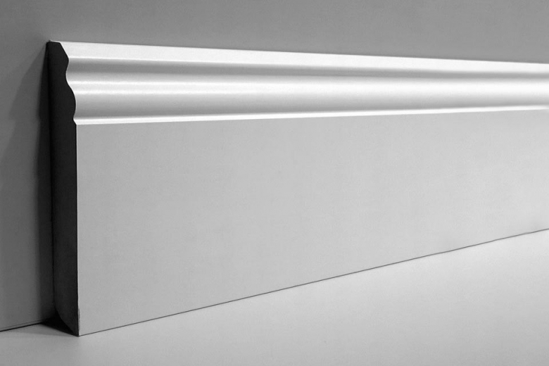White MDF Skirting Board 120mm by 15mm by 2400mm AC6077 1