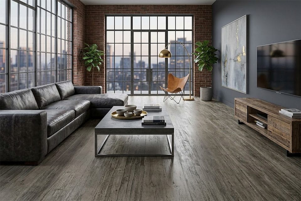 Supremo Rigid Core Grey Devon 5mm LVT Flooring at Vinyl Flooring